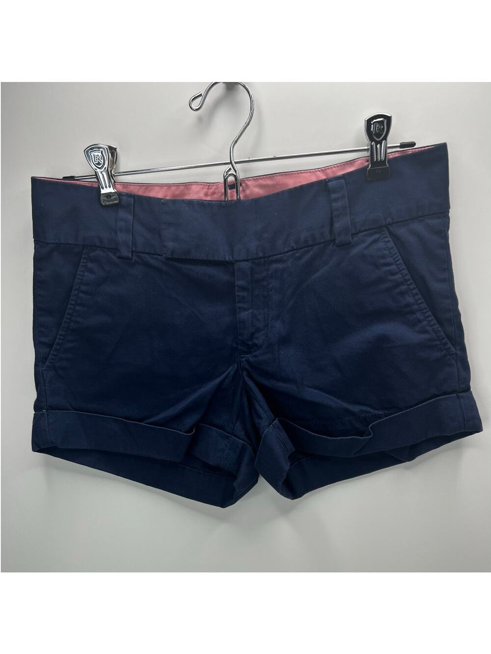 Lilly Pulitzer Barclay Cuffed Twill 3" Shorts Navy Blue Women 00 Pockets